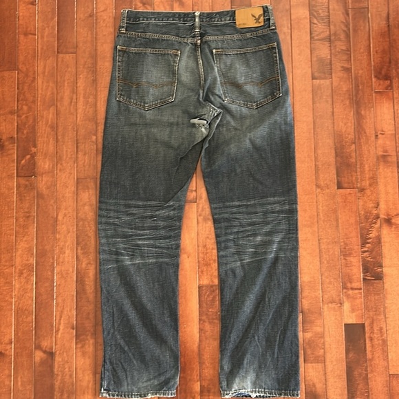 American Eagle Outfitters Men's Dark Blue Relaxed Straight Jeans Size 33/34 - Picture 5 of 7
